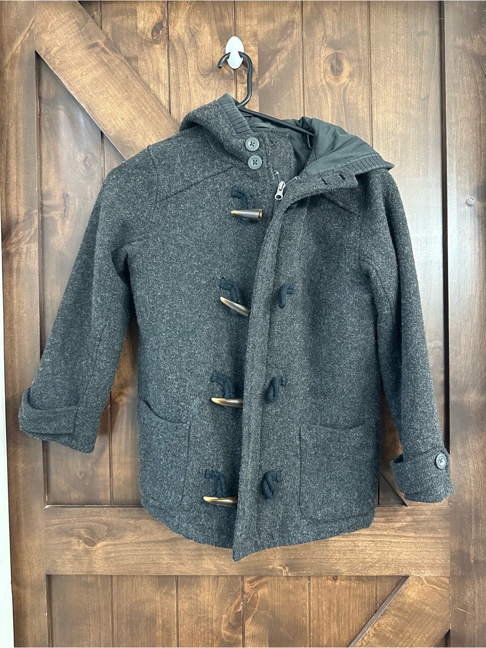 The Children's Place Charcoal Gray Hooded Toggle Pea Coat